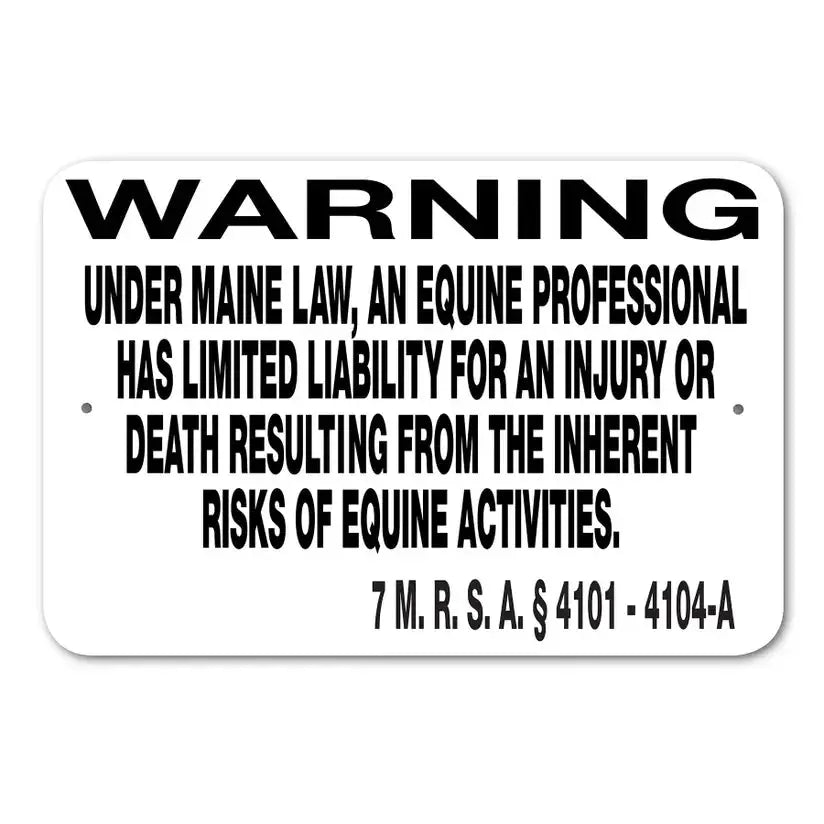 Equine Liability Signs M - M The Epic Animal