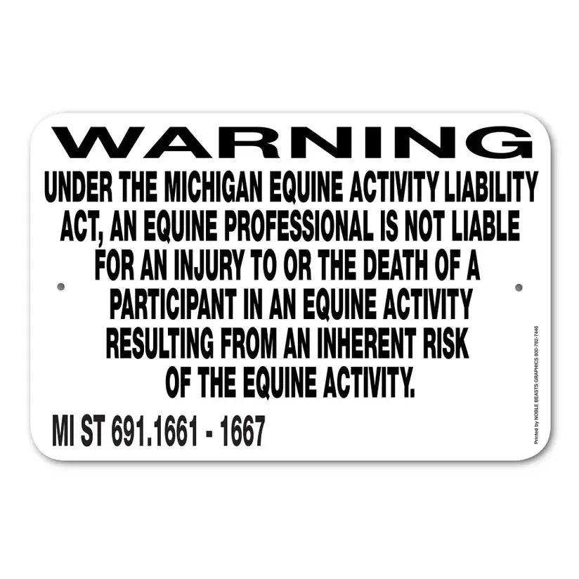 Equine Liability Signs M - M The Epic Animal