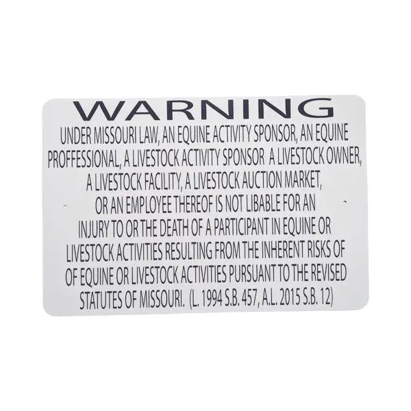 Equine Liability Signs M - M The Epic Animal