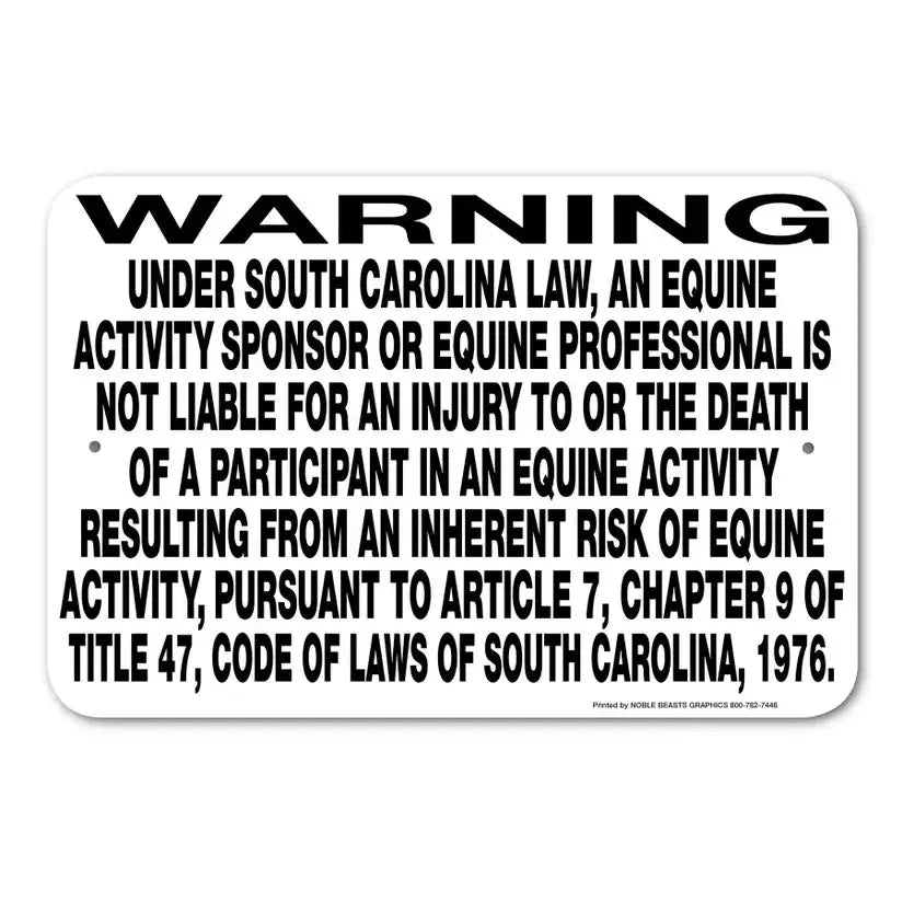 Equine Liability Signs R - T The Epic Animal