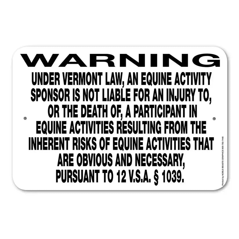 Equine Liability Signs U - W The Epic Animal