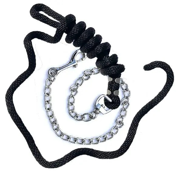 5/8" x 9' Poly Lead Rope, 30" Chain Nickel Plated Bolt Snap #18038 The Epic Animal