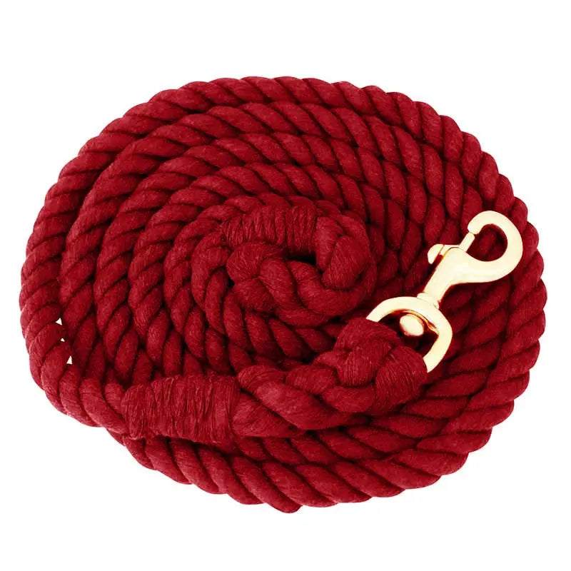 Cotton Lead Rope 3/4" x 10', Brass Plated Bolt Snap The Epic Animal