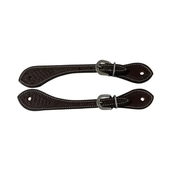 Spur Leather Straps with hand tooling Basket design #29168 The Epic Animal