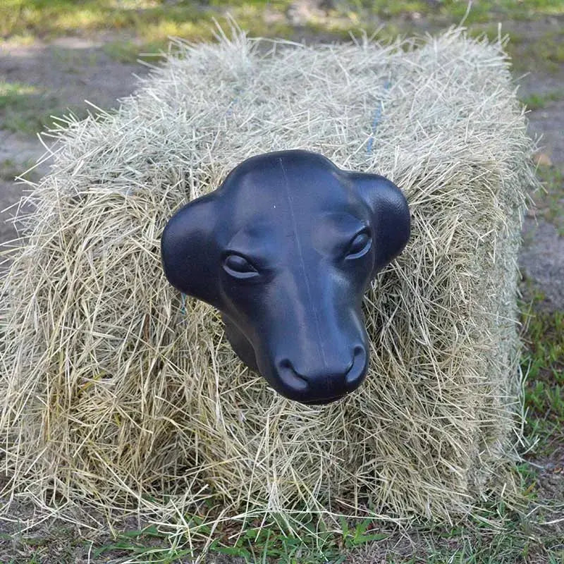 Professional Roping Training Head - Calf Head, Black. Twin 14" Bale Spikes #40101 The Epic Animal