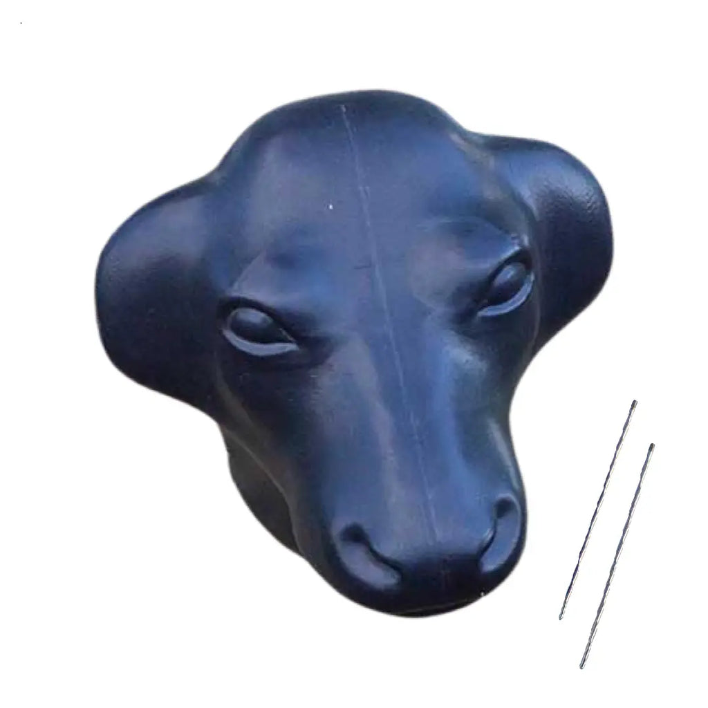 Professional Roping Training Head - Calf Head, Black. Twin 14" Bale Spikes #40101 The Epic Animal