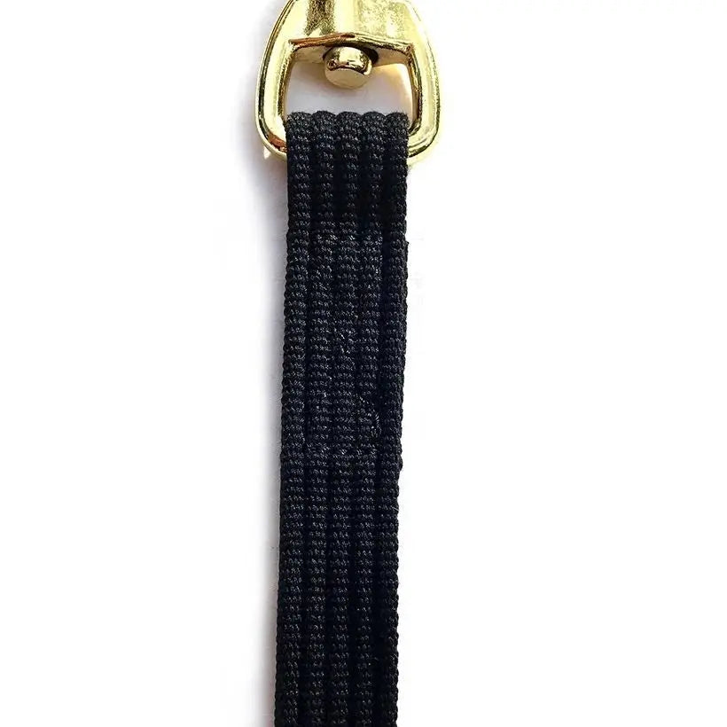 Lunge Line Cotton Webbing 25', 30" Brass Plated Chain, Black #45432 The Epic Animal