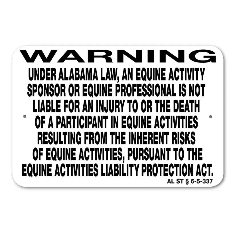 Equine Liability Signs A - G The Epic Animal