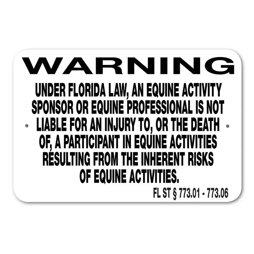 Equine Liability Signs A - G The Epic Animal
