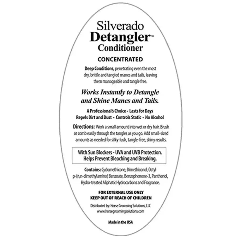 Horse Detangler Conditioner for Coat, Mane & Tail by Silverado #SDET08 The Epic Animal